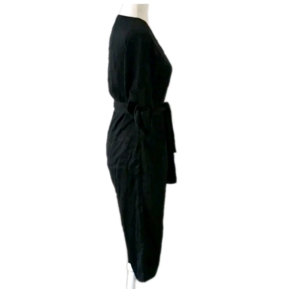 Anthropologie Cloth & Stone Soft Black Cropped Utility Jumpsuit Size XS